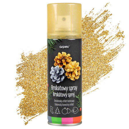 Brokatowy spray dekoracyjny, złoty, 100ml, brokat w sprayu