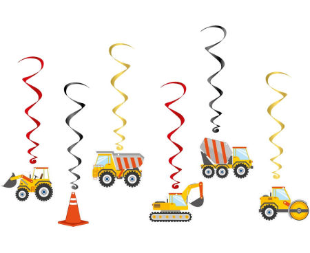 Dekoracja wisząca Plac Budowy, 6 elementów, girlanda