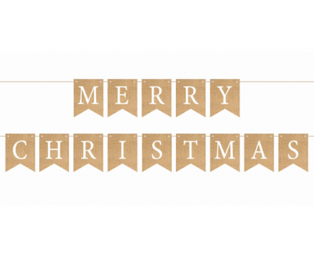 Girlanda papierowa Merry Christmas, 10x13 cm, 250 cm