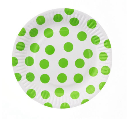Talerzyki papierowe Groszki (pistacjowe 368C), 18 cm, 6 szt.