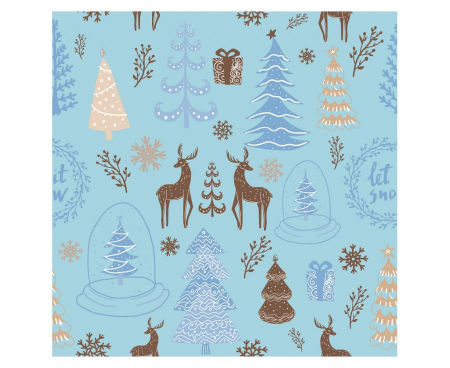 Serwetki Hello Winter, j. niebieskie, certyfikat FSC, 33x33 cm/ 20 szt.