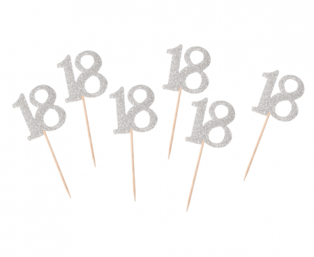 Piker B&C 18, osiemnastka, srebrny, 6 szt.