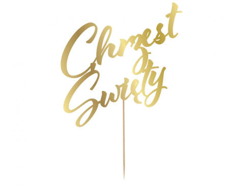 Dekoracja papierowa (topper, piker) na tort Chrzest Święty, 17x20 cm