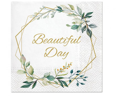 Serwetki wzorzyste Leaves Frame 33x33 cm / 20 szt., Beautiful Day