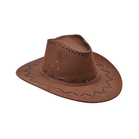 Kapelusz kowboja, welurowy, brązowy, r. uniwersalny