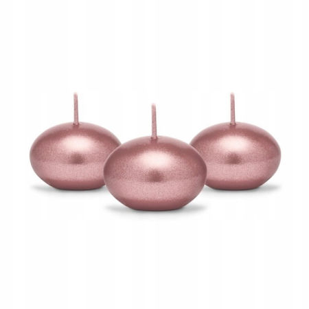 Świeca, świeczka pływająca, różowe złoto, 4cm, 1 szt.